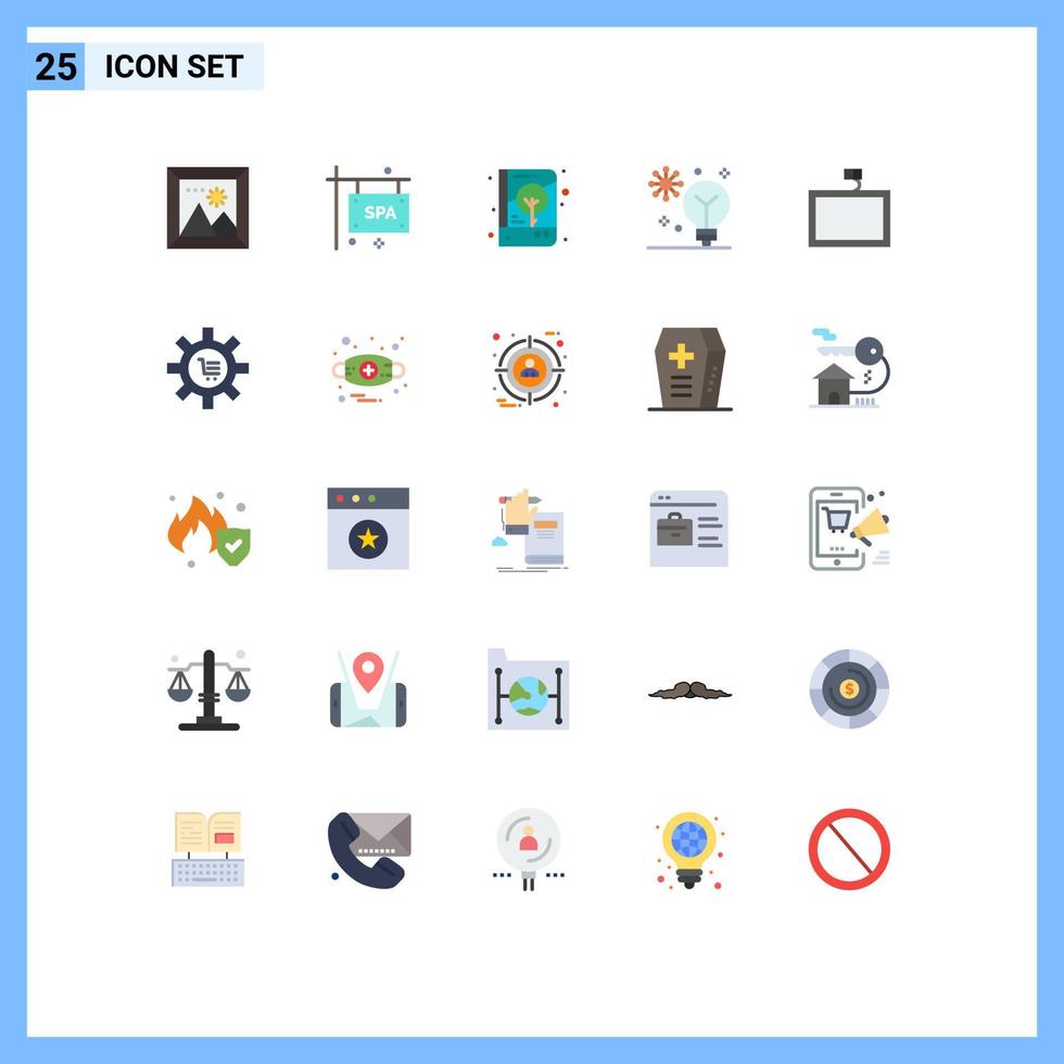 Modern Set of 25 Flat Colors Pictograph of machine learning deep learning book creativity print Editable Vector Design Elements