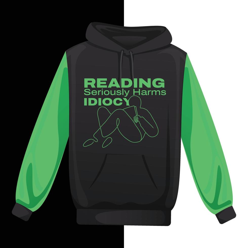 Reading book t-shirt design, Reading seriously harms idiocy vector