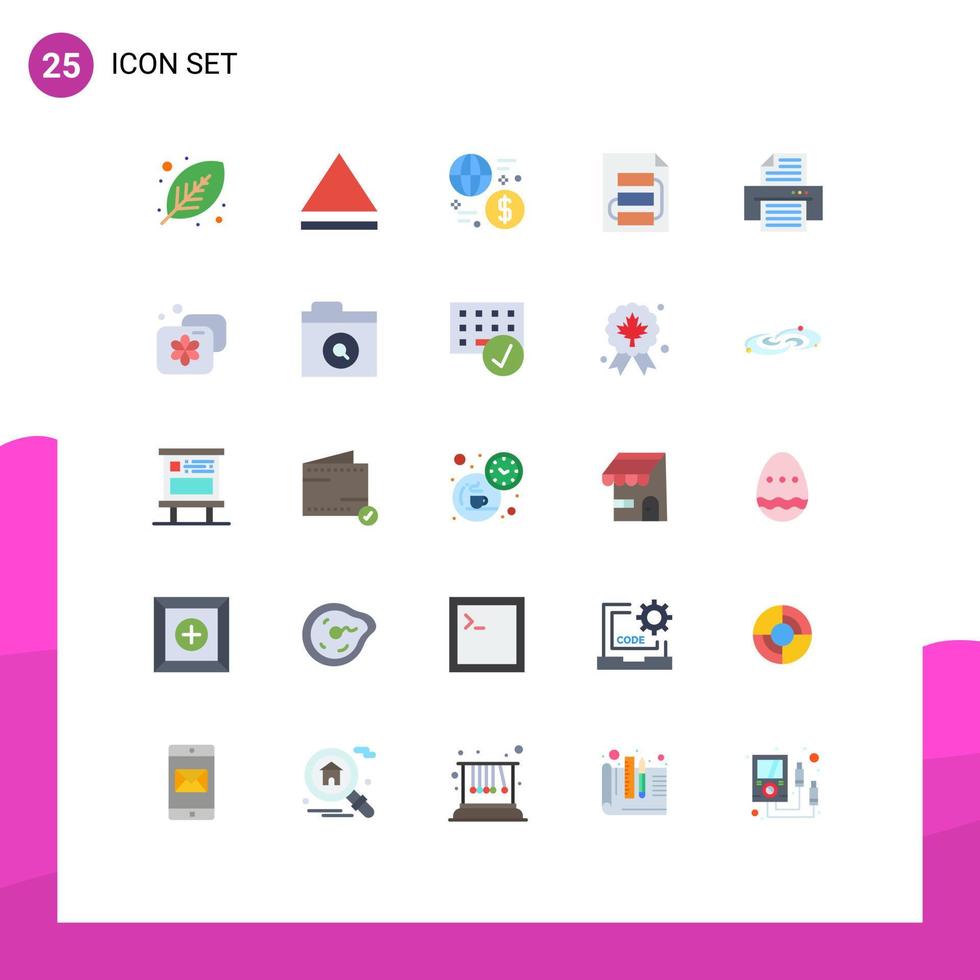 25 Thematic Vector Flat Colors and Editable Symbols of print tactic global strategy file Editable Vector Design Elements