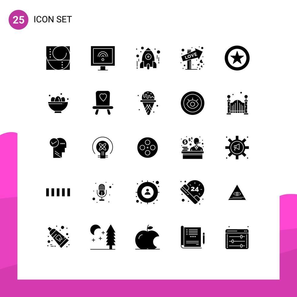 25 Creative Icons Modern Signs and Symbols of favorite sign education love study Editable Vector Design Elements