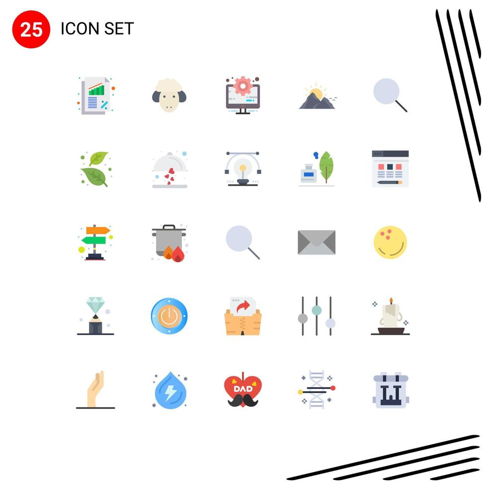 25 Thematic Vector Flat Colors and Editable Symbols of search mountain business nature hill Editable Vector Design Elements