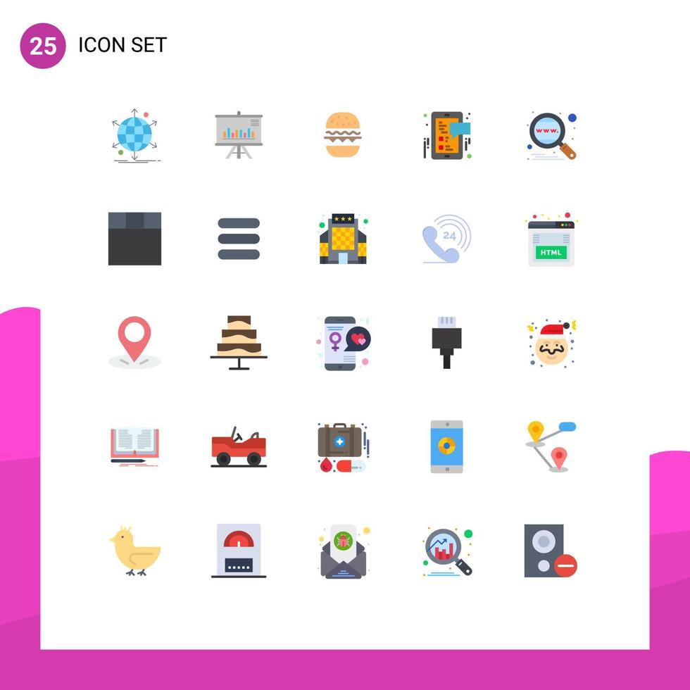 Set of 25 Modern UI Icons Symbols Signs for analysis social media business social canada Editable Vector Design Elements