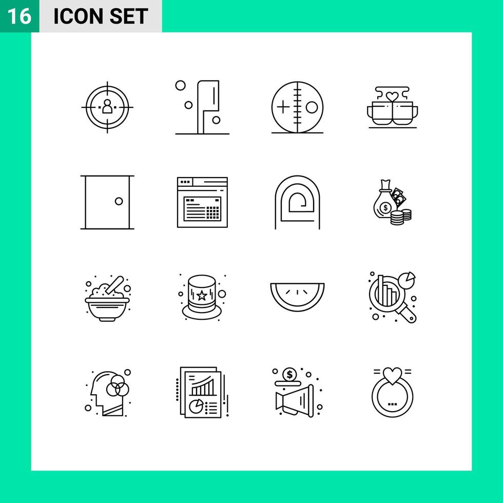 16 Creative Icons Modern Signs and Symbols of valentine love costume coffee voodoo Editable Vector Design Elements