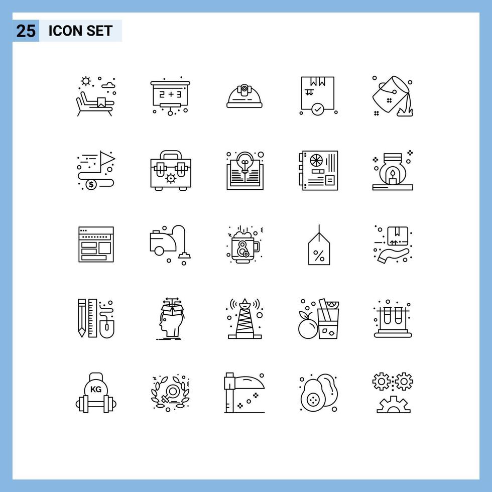 paquete de iconos vectoriales de stock de 25 signos y símbolos de línea para elementos de diseño vectorial editables de verificación de color de construcción de color de pintura vector