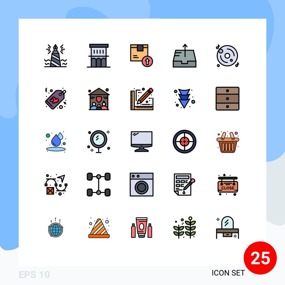 25 iconos creativos signos y símbolos modernos de envío de elementos de diseño vectorial editables de entrega de productos de propiedad de buzón vector