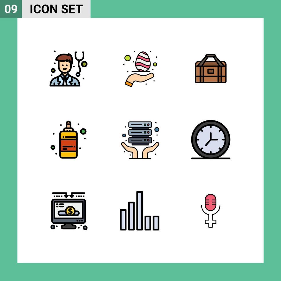 9 Creative Icons Modern Signs and Symbols of shared internet hosting equipment printing color Editable Vector Design Elements