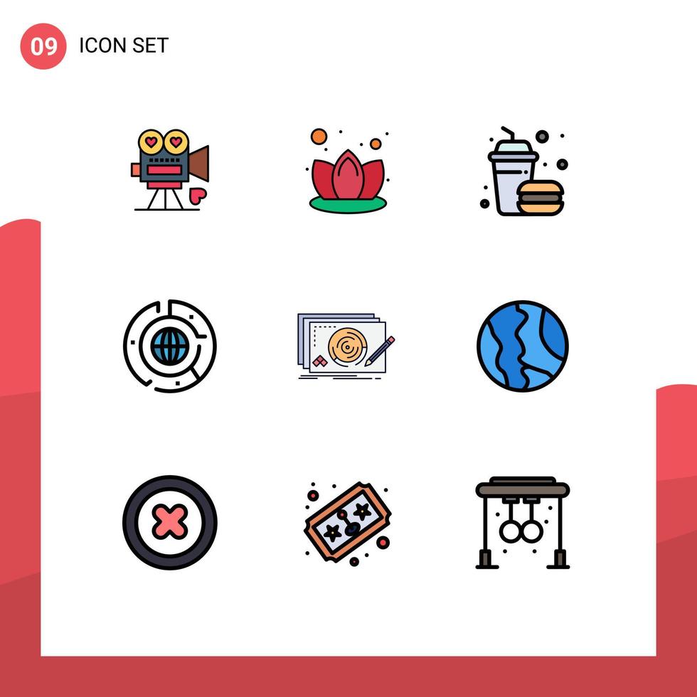 9 Creative Icons Modern Signs and Symbols of level data burger chart big Editable Vector Design Elements