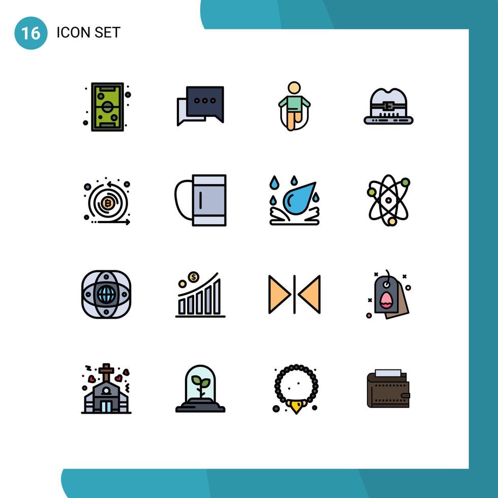 16 iconos creativos signos y símbolos modernos de moneda canadá sombrero de actividad omitiendo elementos de diseño de vectores creativos editables