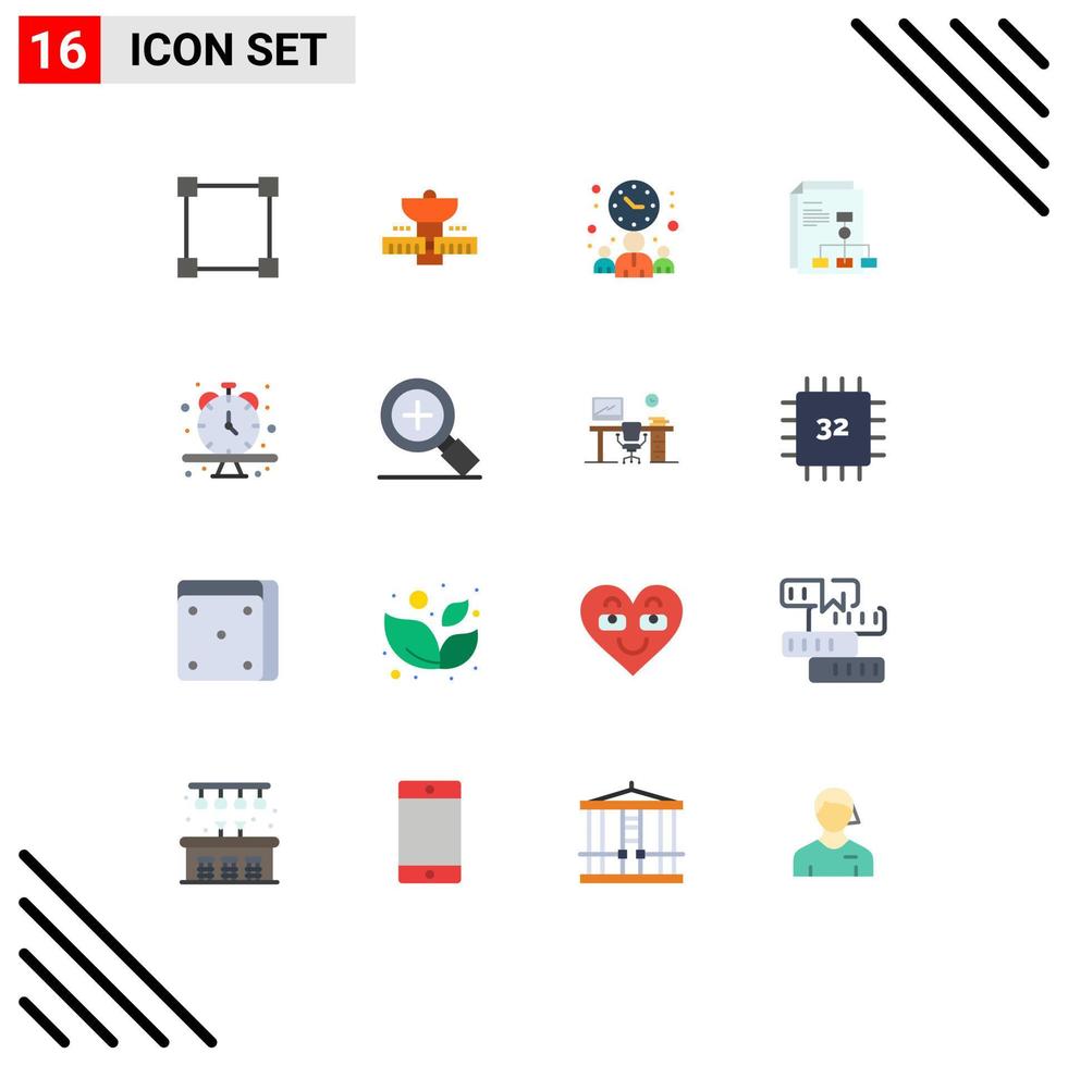 Set of 16 Commercial Flat Colors pack for schedule report businessman invoice presentation Editable Pack of Creative Vector Design Elements