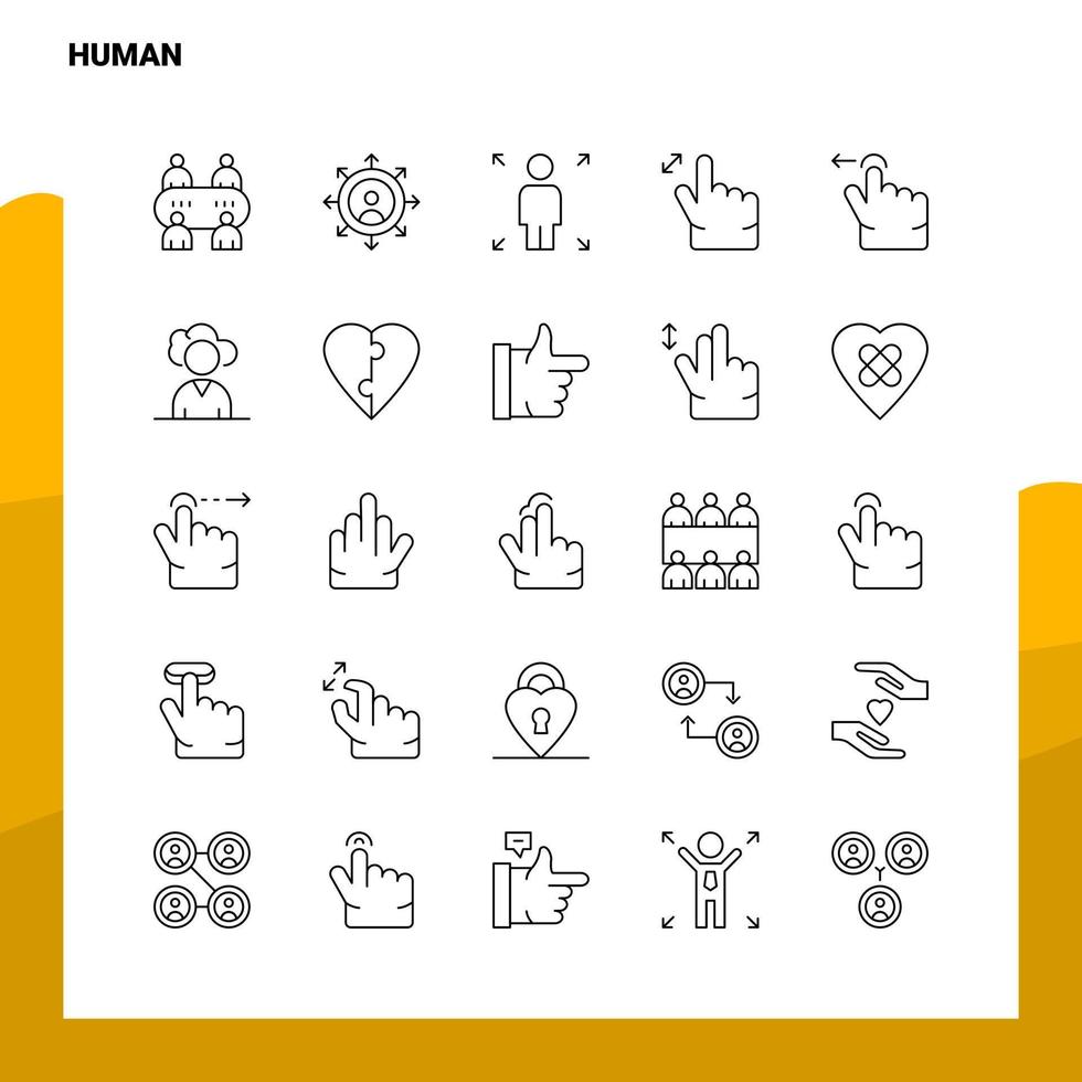 Set of Human Line Icon set 25 Icons Vector Minimalism Style Design Black Icons Set Linear pictogram pack