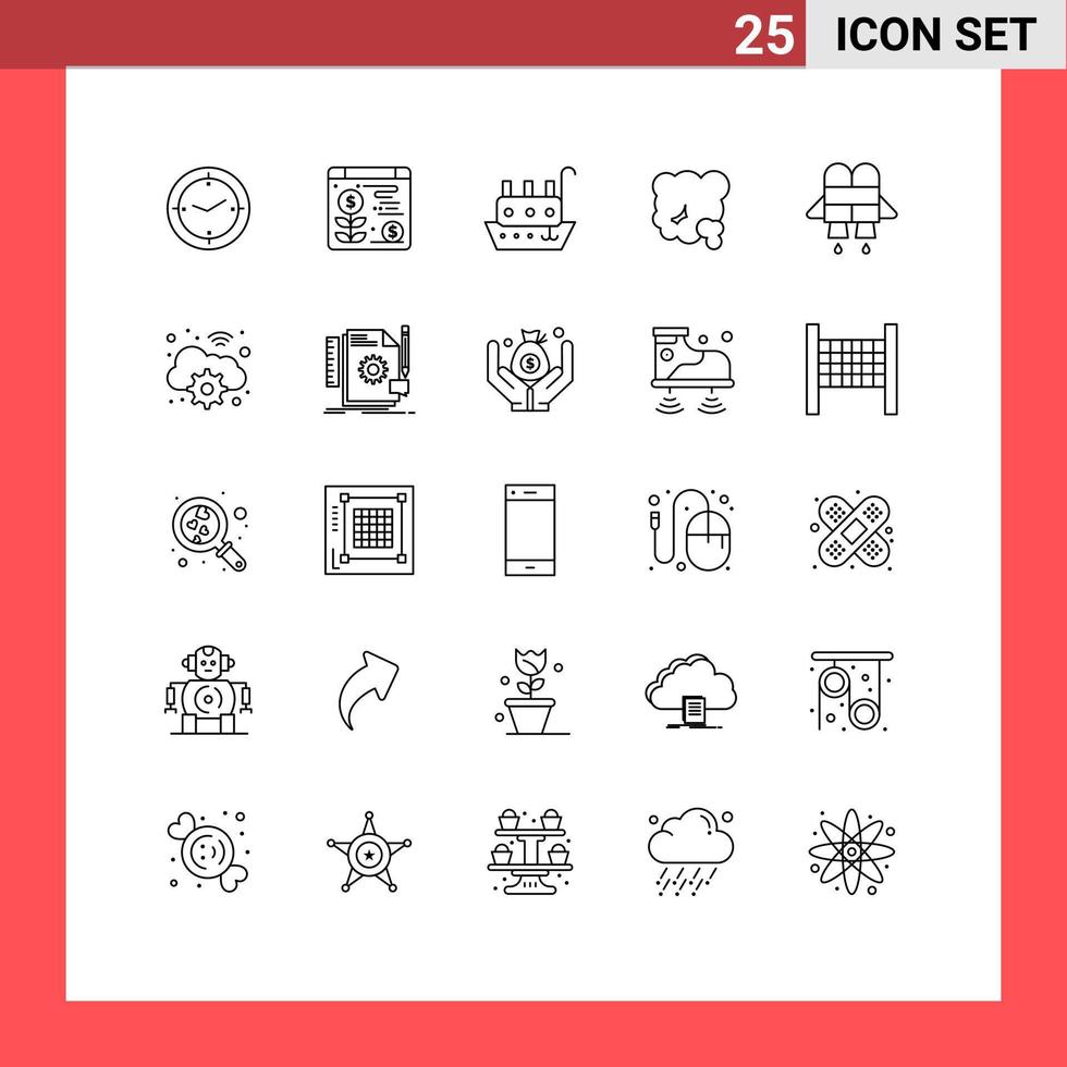 25 Creative Icons Modern Signs and Symbols of jetpack pollution marine pm dust Editable Vector Design Elements