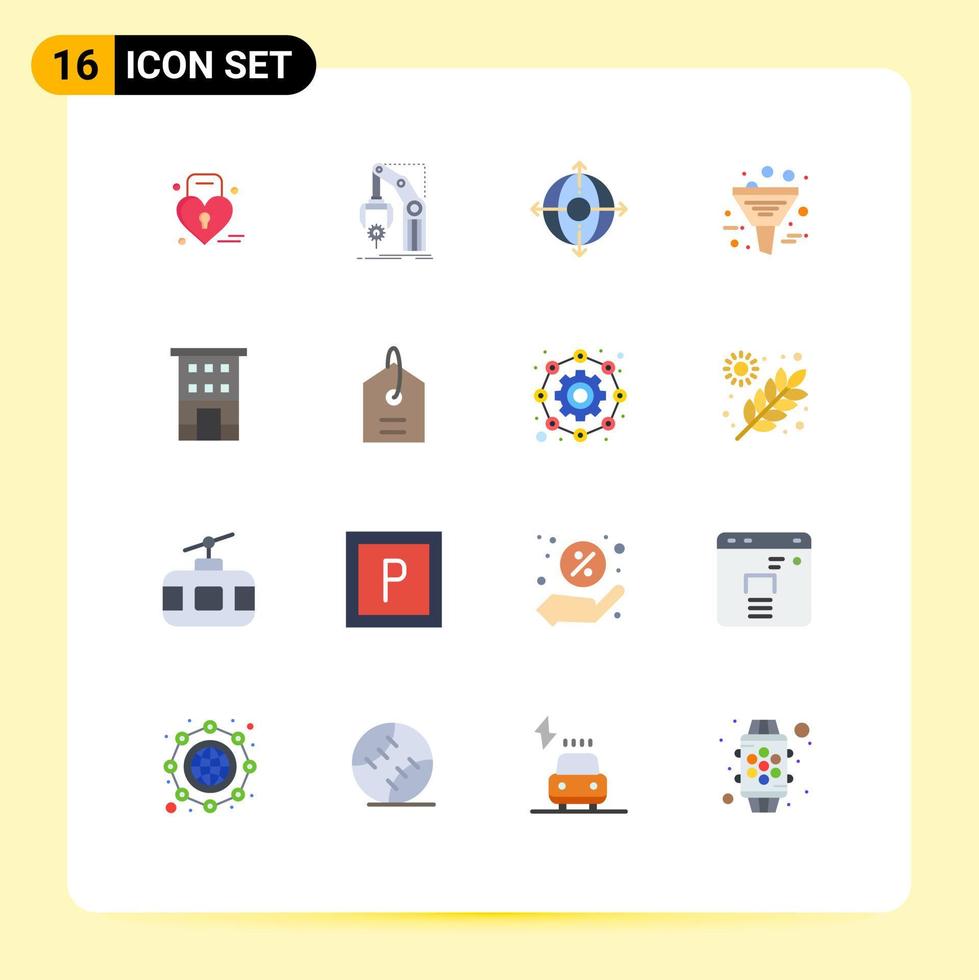 grupo de 16 colores planos modernos establecidos para filtrado de productos paquete de datos producto paquete editable de elementos de diseño de vectores creativos