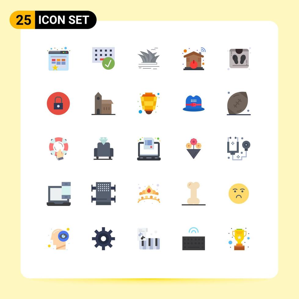 25 Thematic Vector Flat Colors and Editable Symbols of bathroom scale smart citysets home sydney Editable Vector Design Elements