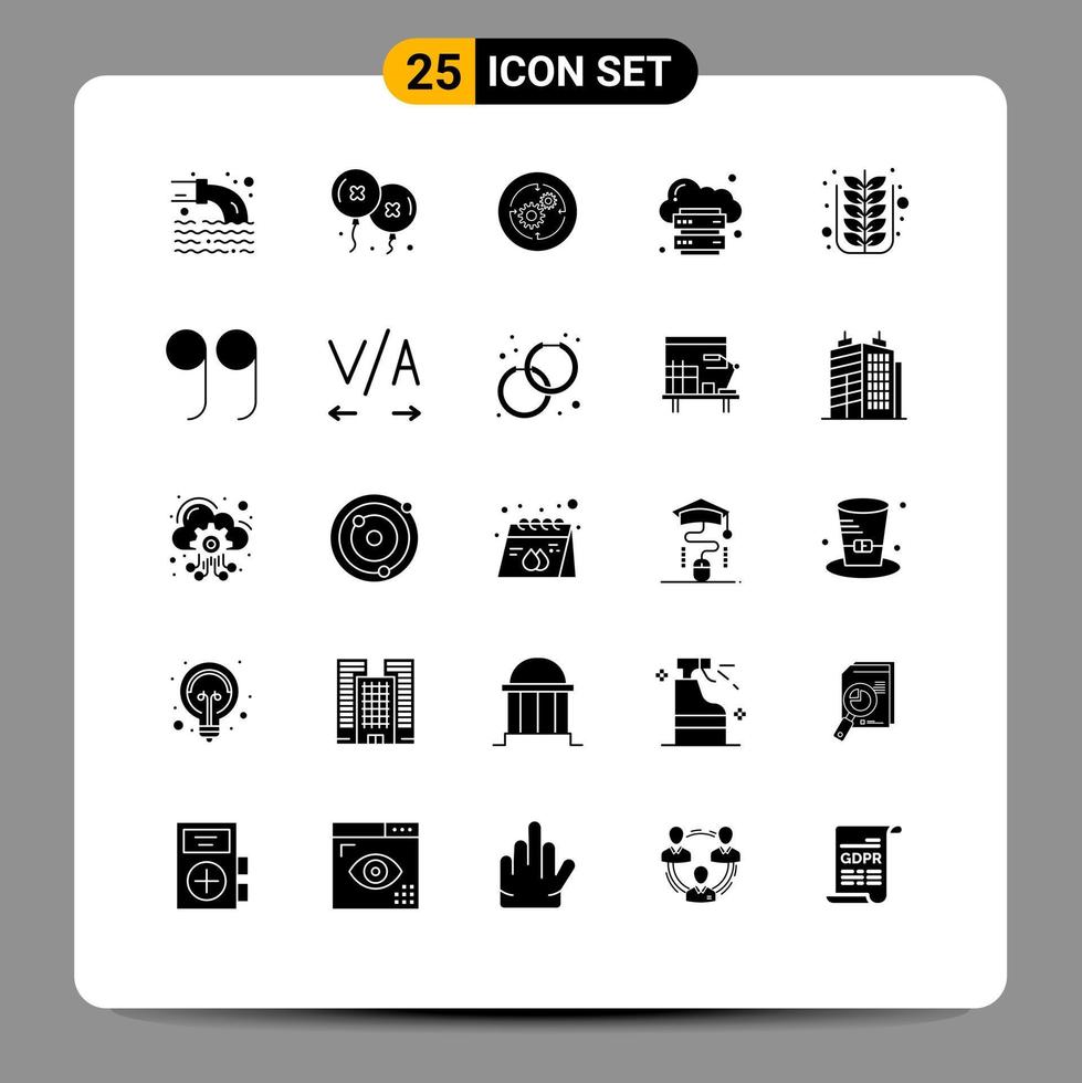 Universal Icon Symbols Group of 25 Modern Solid Glyphs of platform infrastructure solution hosting structure Editable Vector Design Elements