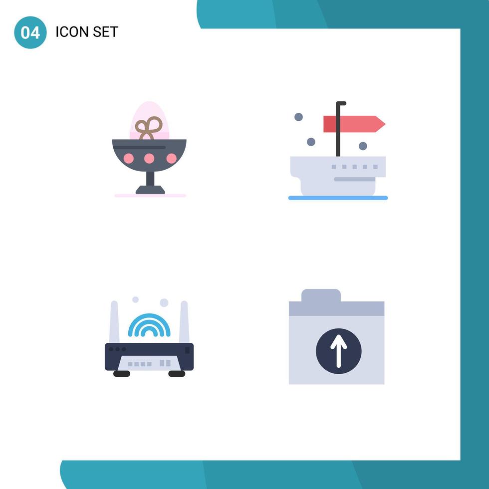 4 Creative Icons Modern Signs and Symbols of boiled electronic egg thanks technology Editable Vector Design Elements