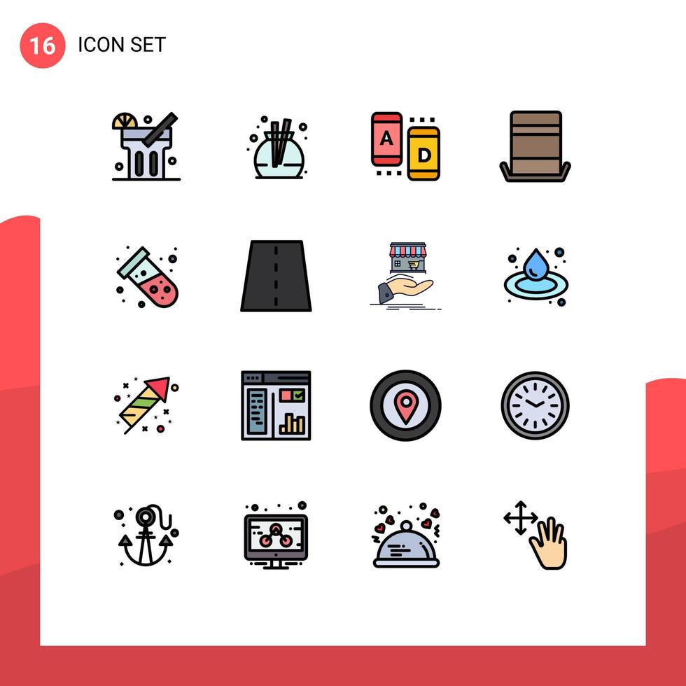 Set of 16 Modern UI Icons Symbols Signs for atom test online science top Editable Creative Vector Design Elements