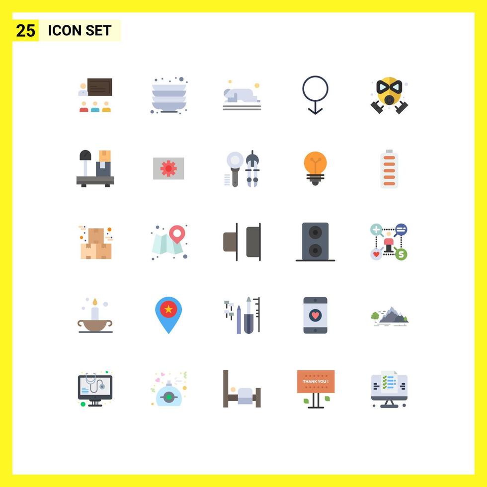 User Interface Pack of 25 Basic Flat Colors of firefighter man islam male ramadan Editable Vector Design Elements