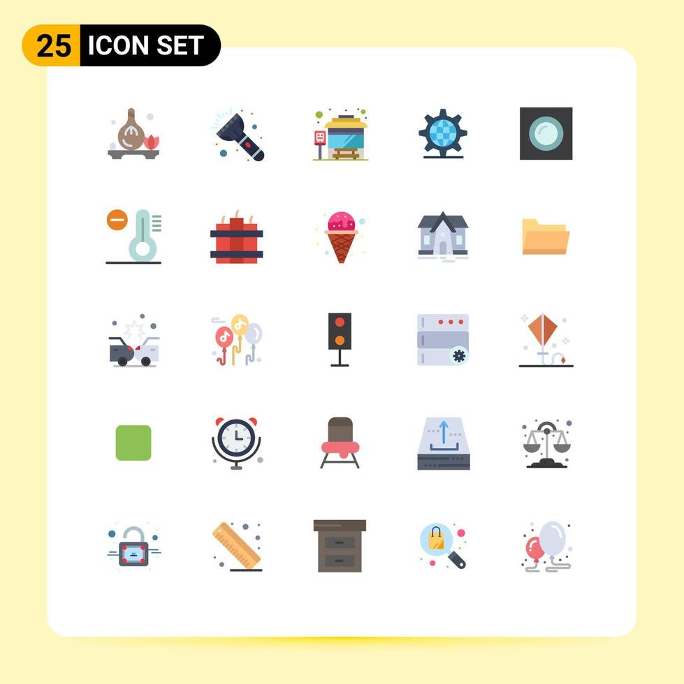 25 Universal Flat Colors Set for Web and Mobile Applications recessed lamp stop interior server Editable Vector Design Elements