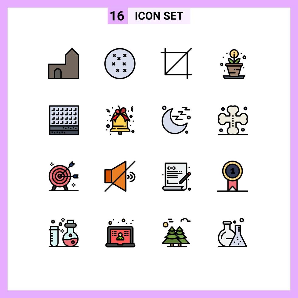 Universal Icon Symbols Group of 16 Modern Flat Color Filled Lines of christmas waffle creative thanksgiving dessert Editable Creative Vector Design Elements