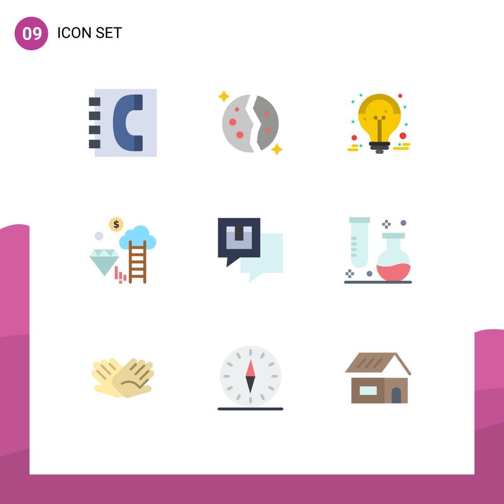 9 Universal Flat Colors Set for Web and Mobile Applications dollar dimond planet sale advertisement big sale Editable Vector Design Elements