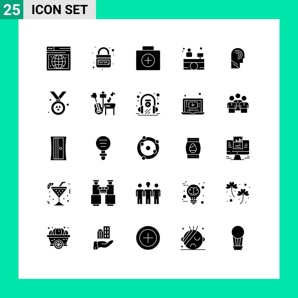 25 Creative Icons Modern Signs and Symbols of manipulate access briefcase medical hospital reception Editable Vector Design Elements