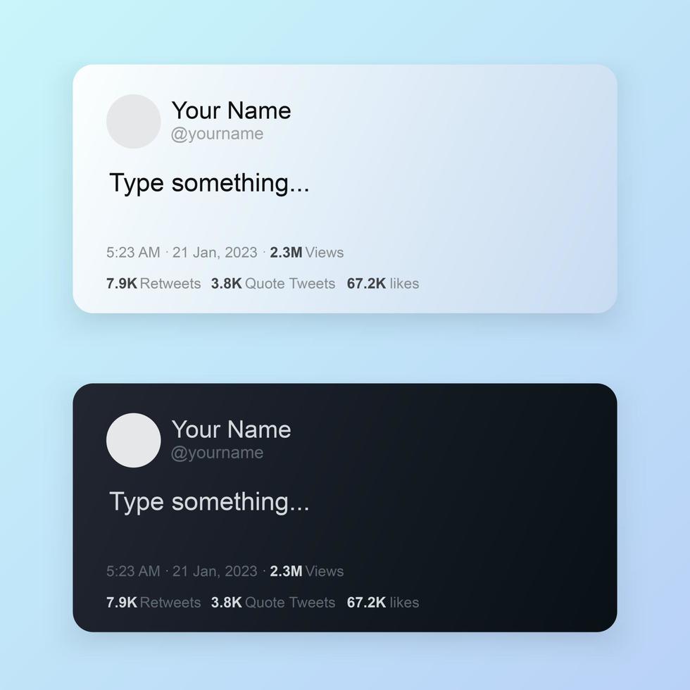 minimal social media post template. dark and light mode with a social media content mockup. vector illustration.