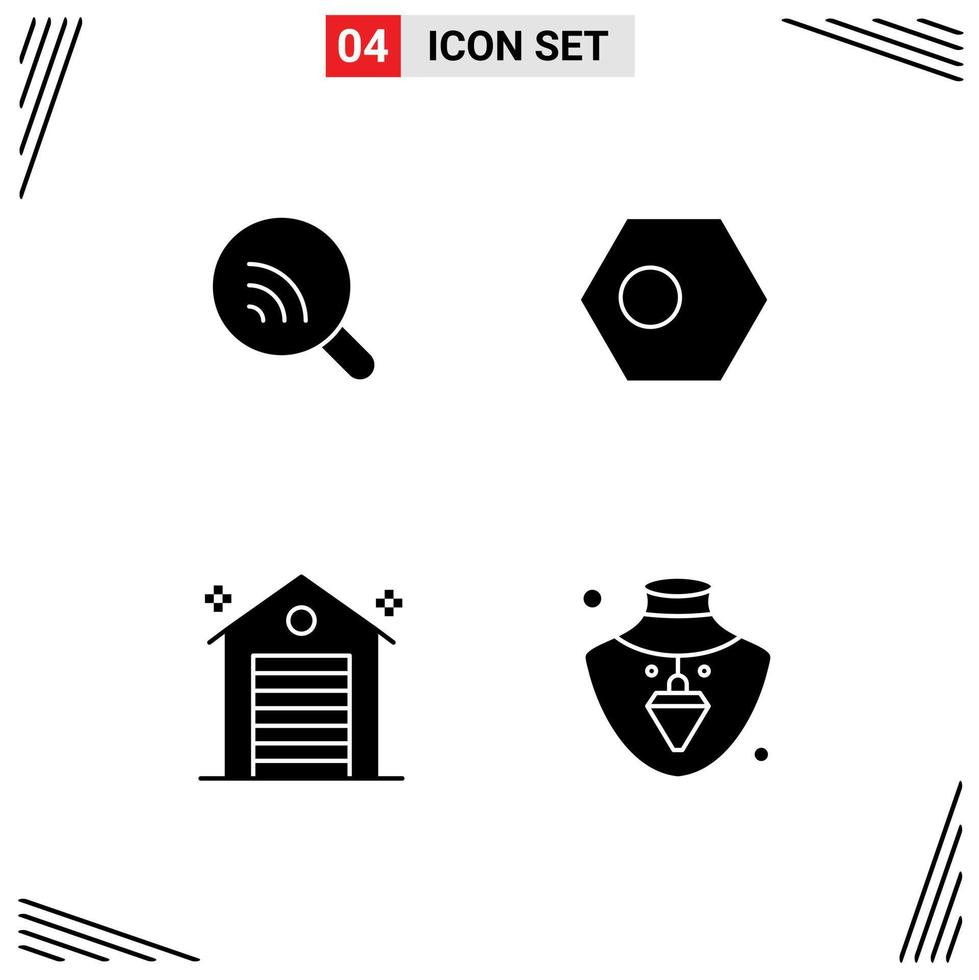 Group of Modern Solid Glyphs Set for search building signal bangladesh office Editable Vector Design Elements