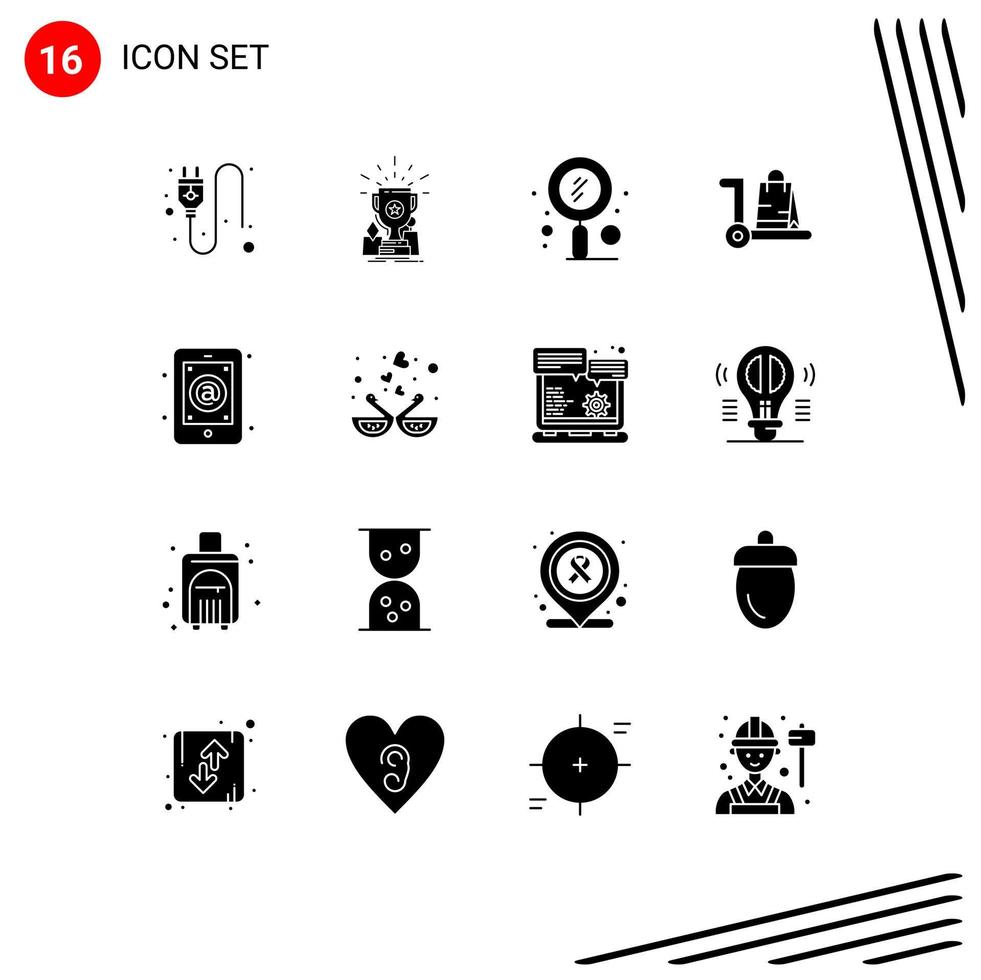 16 Creative Icons Modern Signs and Symbols of cart market quest ecommerce zoom Editable Vector Design Elements