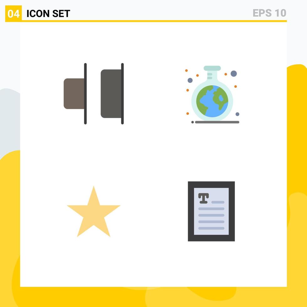 Group of 4 Flat Icons Signs and Symbols for distribute media chemistry tube hands Editable Vector Design Elements