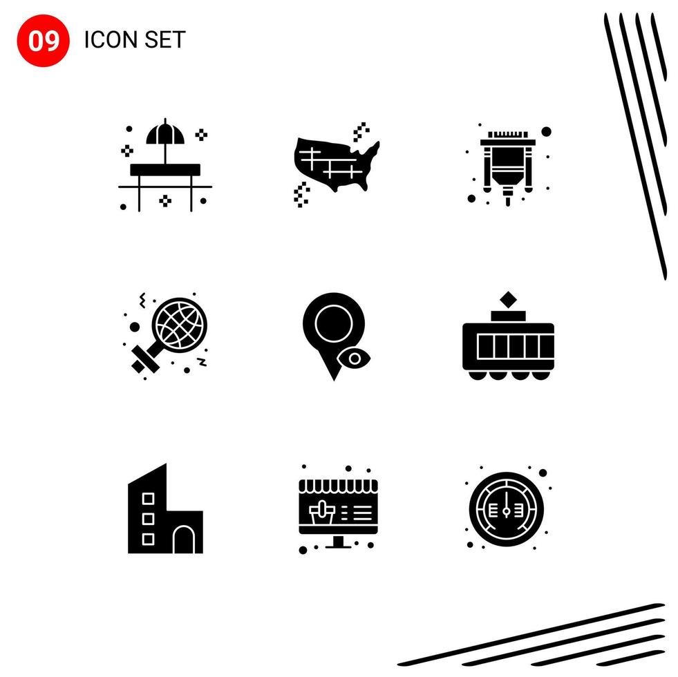 9 Solid Glyph concept for Websites Mobile and Apps sign international states day usb Editable Vector Design Elements
