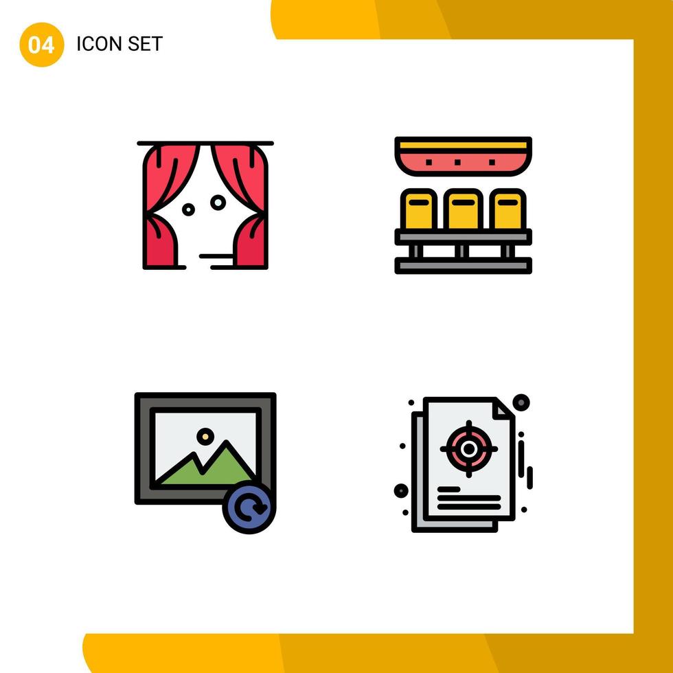 4 Creative Icons Modern Signs and Symbols of entertainment photo usa transportation chart Editable Vector Design Elements