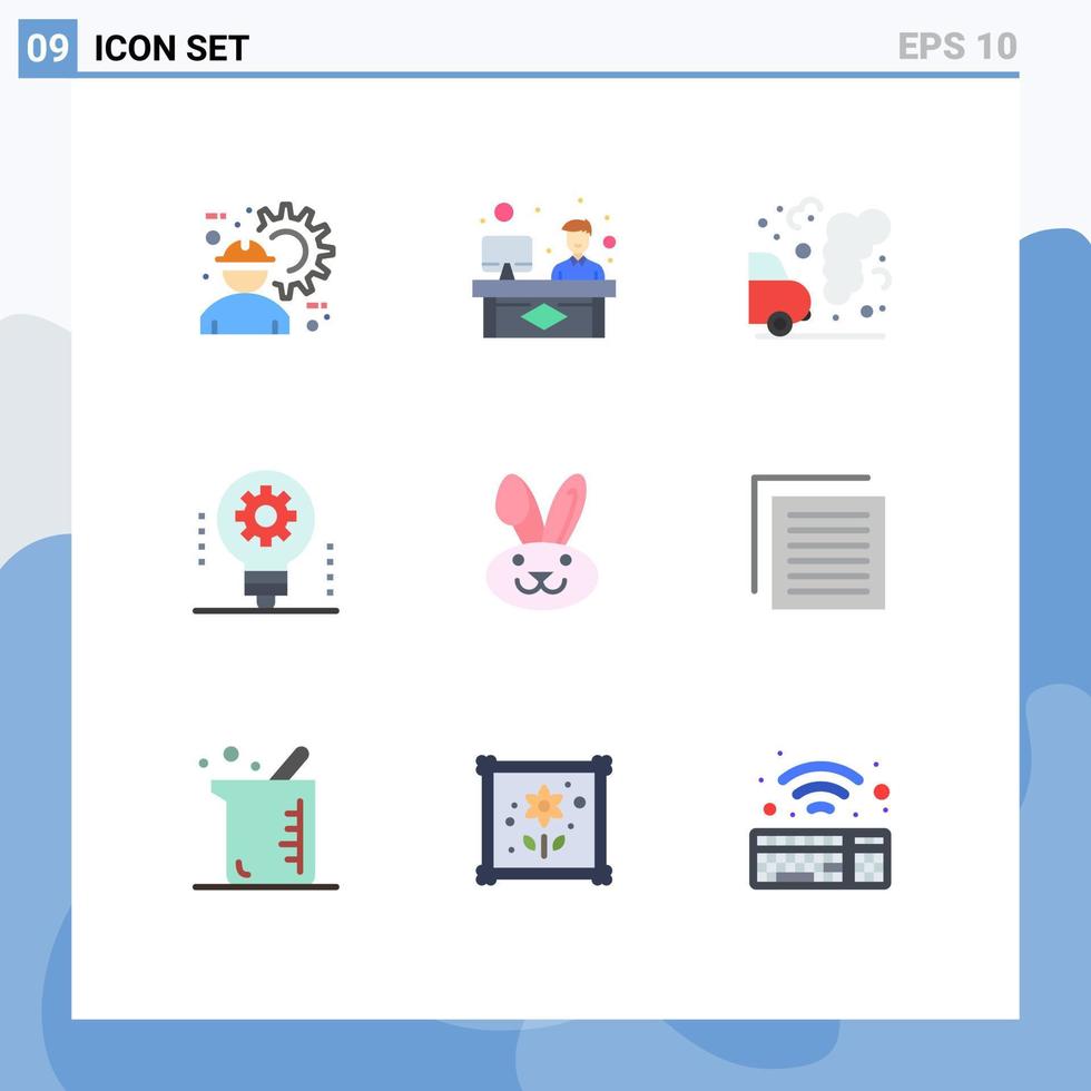 Universal Icon Symbols Group of 9 Modern Flat Colors of robotics electronics working artificial intelligence pollution Editable Vector Design Elements