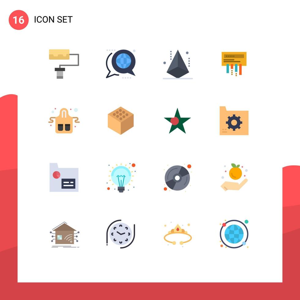 Modern Set of 16 Flat Colors and symbols such as food radio development wifi receiver Editable Pack of Creative Vector Design Elements