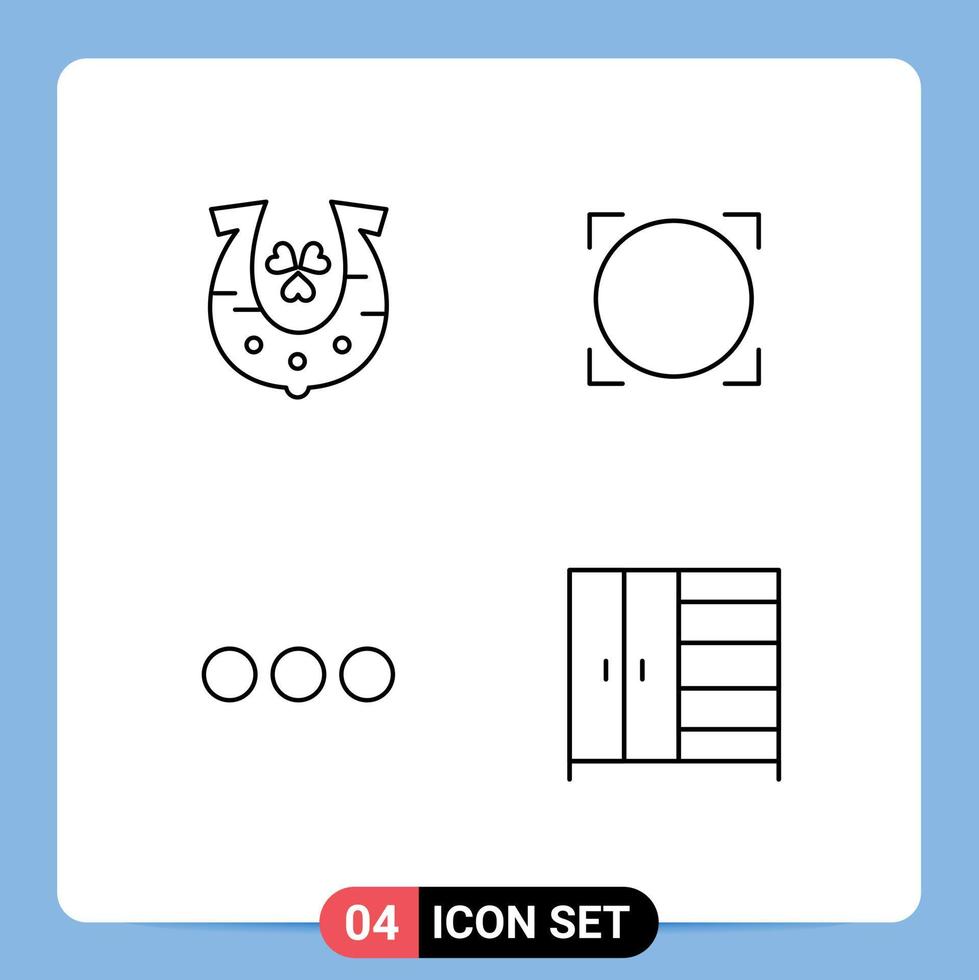 Stock Vector Icon Pack of 4 Line Signs and Symbols for clover chating luck crypto sign Editable Vector Design Elements