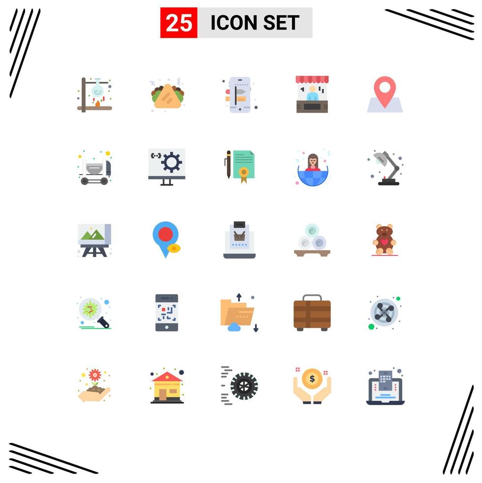 Set of 25 Modern UI Icons Symbols Signs for payment commerce sandwich e advertising Editable Vector Design Elements