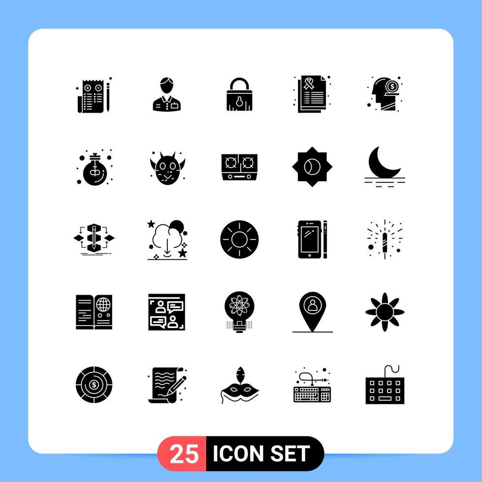 Stock Vector Icon Pack of 25 Line Signs and Symbols for dollar care service health shopping Editable Vector Design Elements