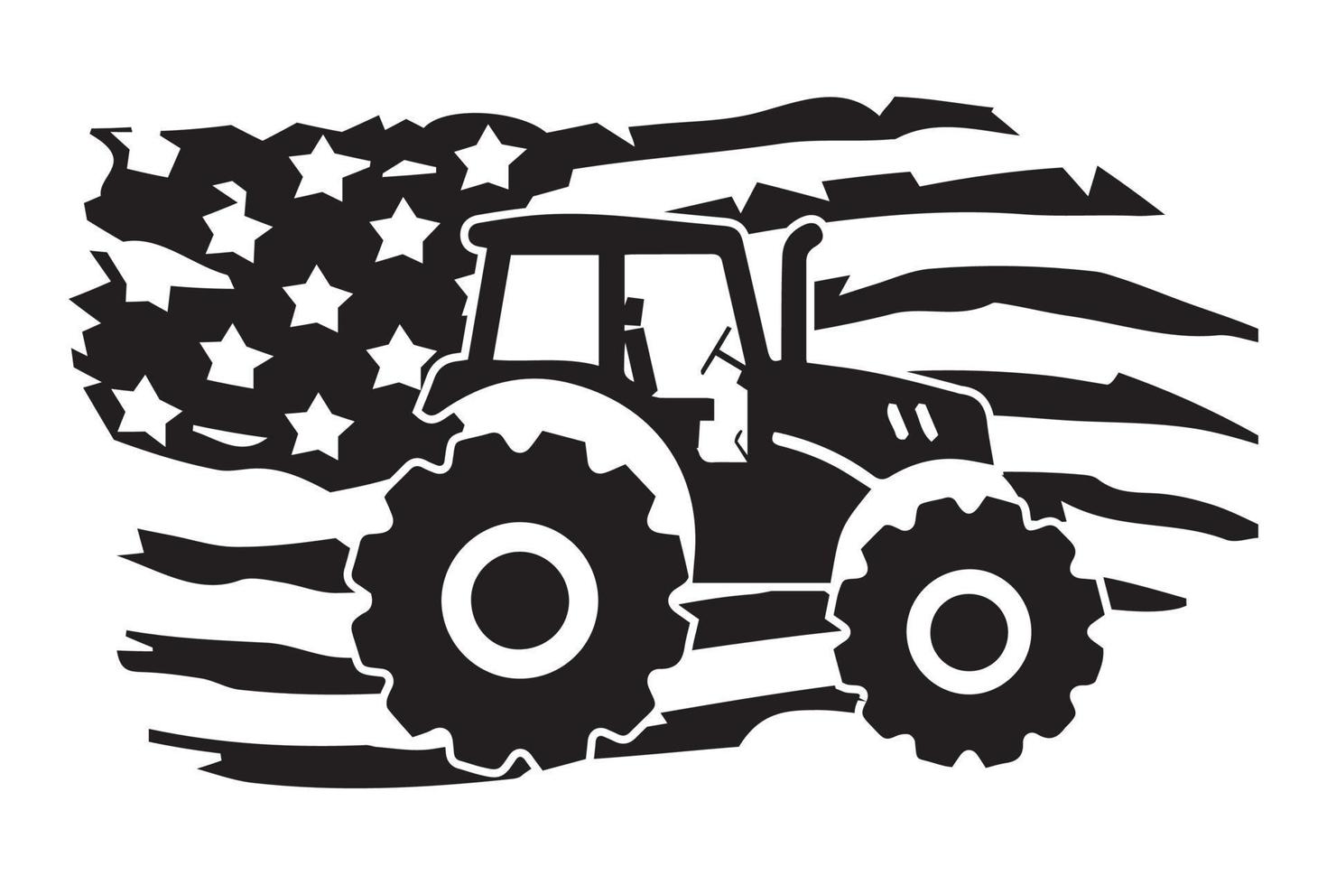 USA Flag Tractor Design vector