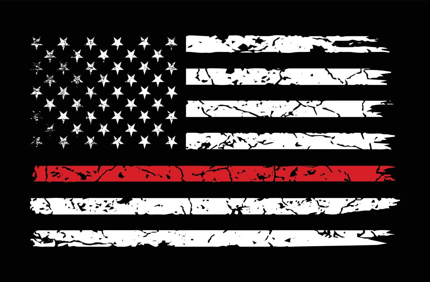 USA Flag Thin Red Line Design vector