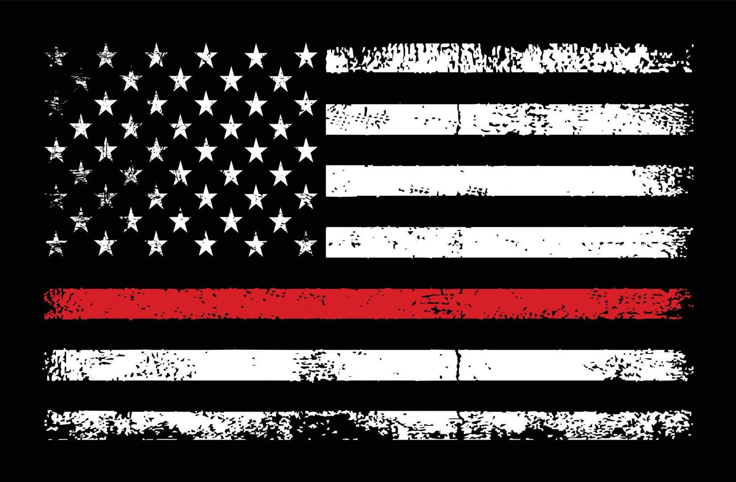 Thin Red Line Flag Design vector