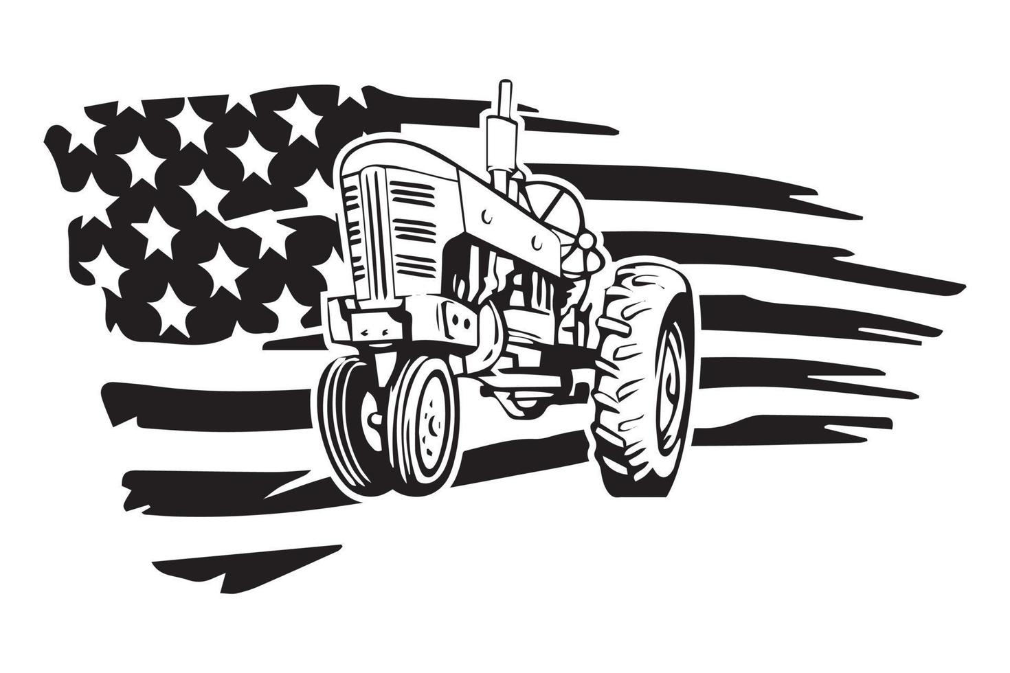 Tractor 4th Of July Design vector