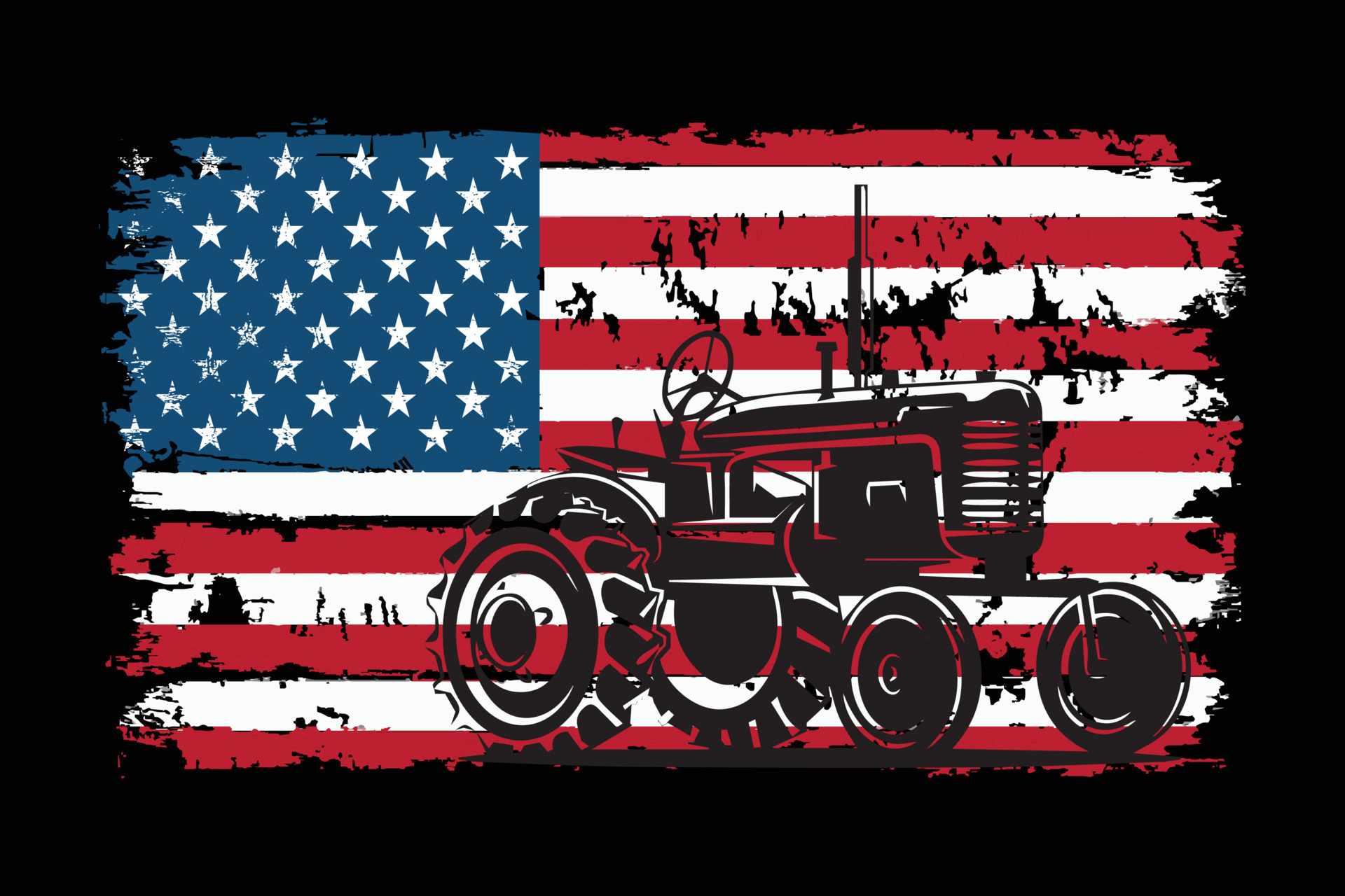 diseño patriótico del tractor de la bandera americana 17958731 Vector