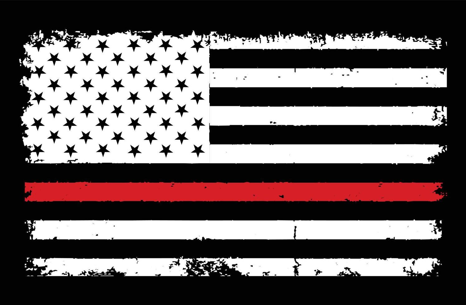 Thin Red Line 4th Of July Design vector