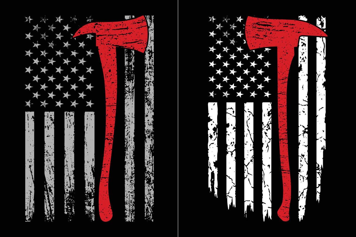 Thin Red Line Axe Design vector