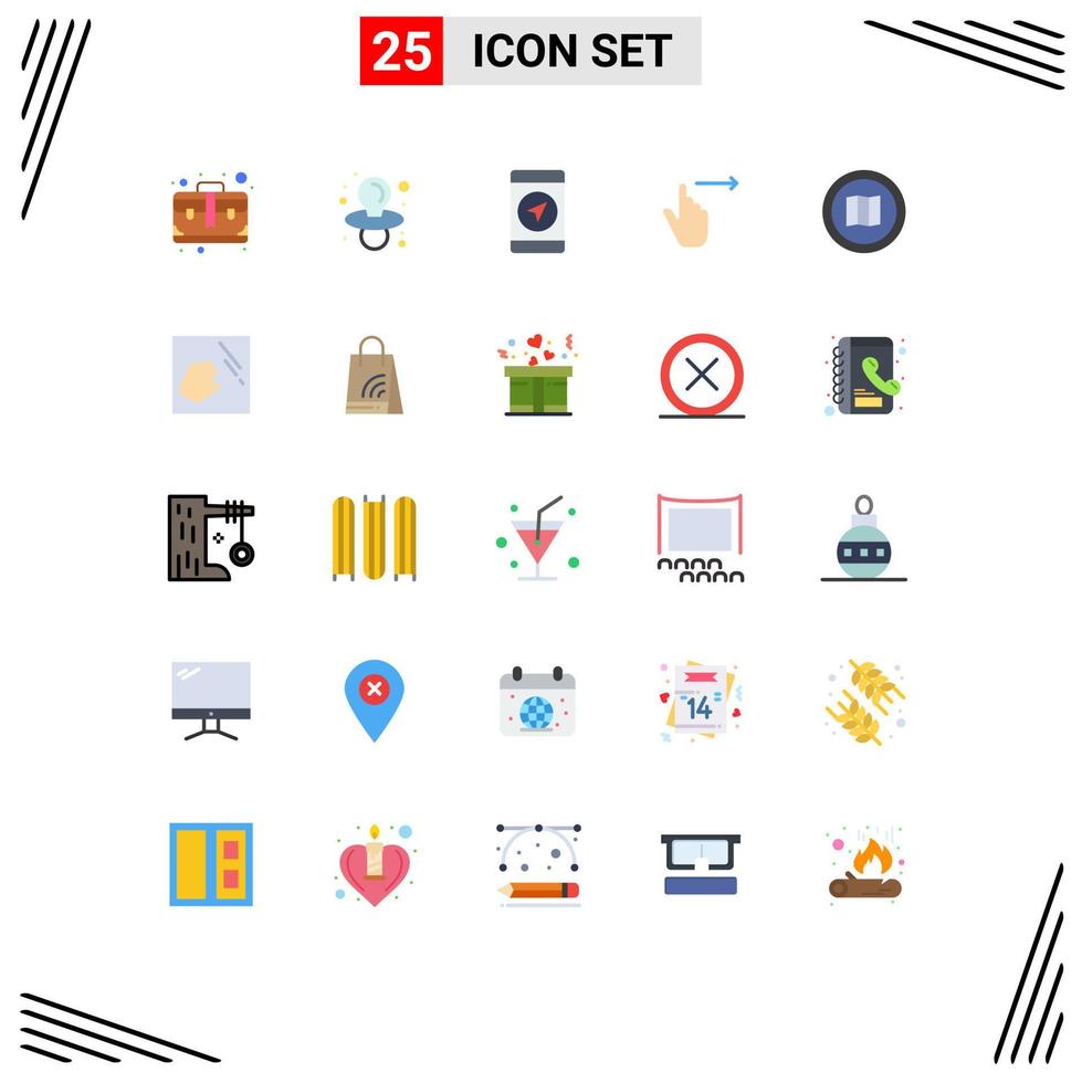 25 Creative Icons Modern Signs and Symbols of map find location swipe right Editable Vector Design Elements