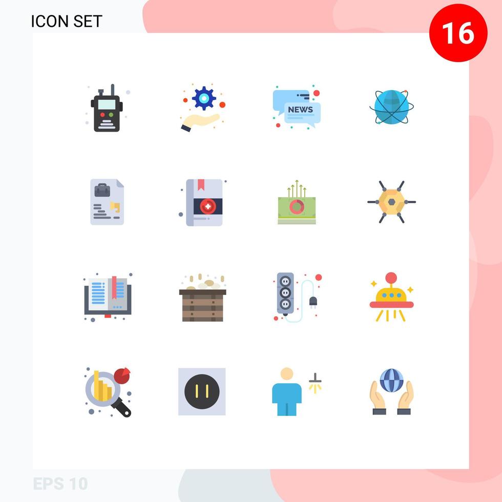 16 Creative Icons Modern Signs and Symbols of world internet conversation global business Editable Pack of Creative Vector Design Elements