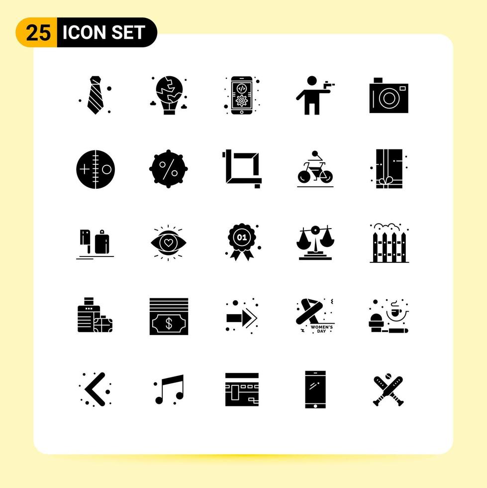 25 Creative Icons Modern Signs and Symbols of murderer gunner international gunman mobile Editable Vector Design Elements