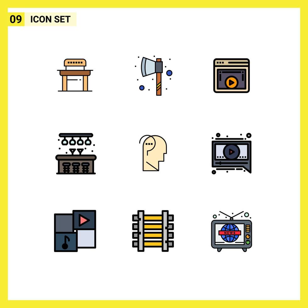 Set of 9 Modern UI Icons Symbols Signs for confuse mind confuse display pub city Editable Vector Design Elements