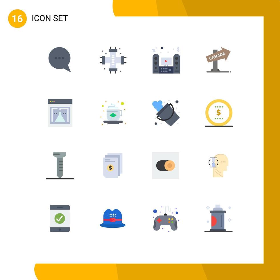 16 iconos creativos signos y símbolos modernos de ubicación de matraz sistema de dirección multimedia paquete editable de elementos de diseño de vectores creativos