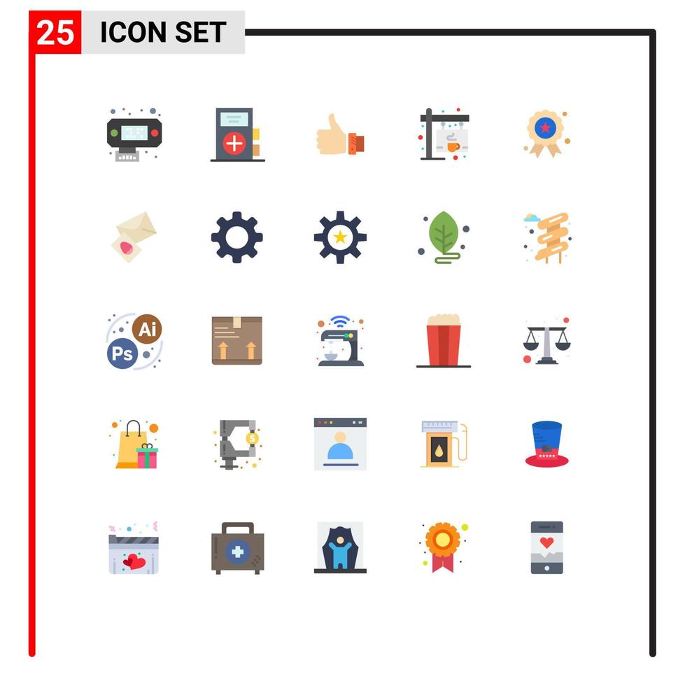 Universal Icon Symbols Group of 25 Modern Flat Colors of board label like coffee solution Editable Vector Design Elements