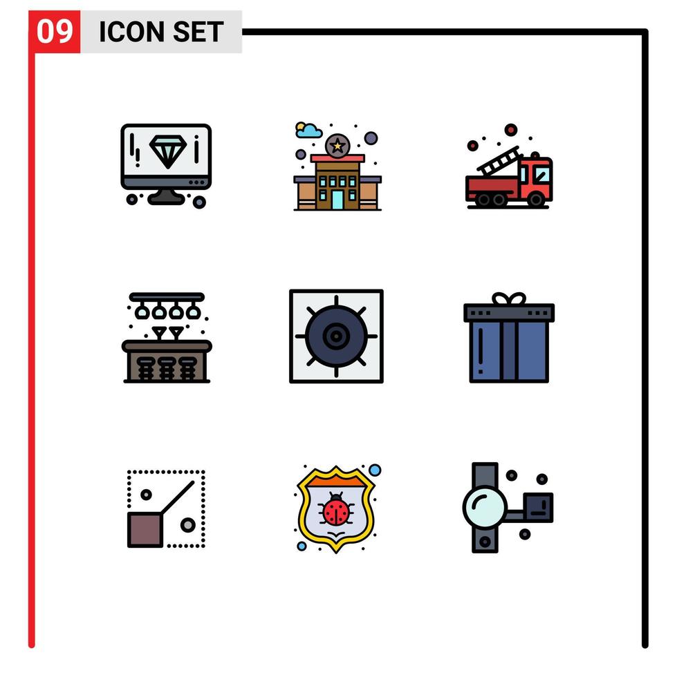 9 iconos creativos signos y símbolos modernos de control de preferencias elementos de diseño vectorial editables de ciudad de pub de emergencia vector